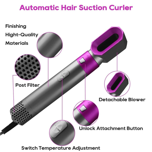 Ktein AirStyle 5-in-1 Hair Styler with all attachments