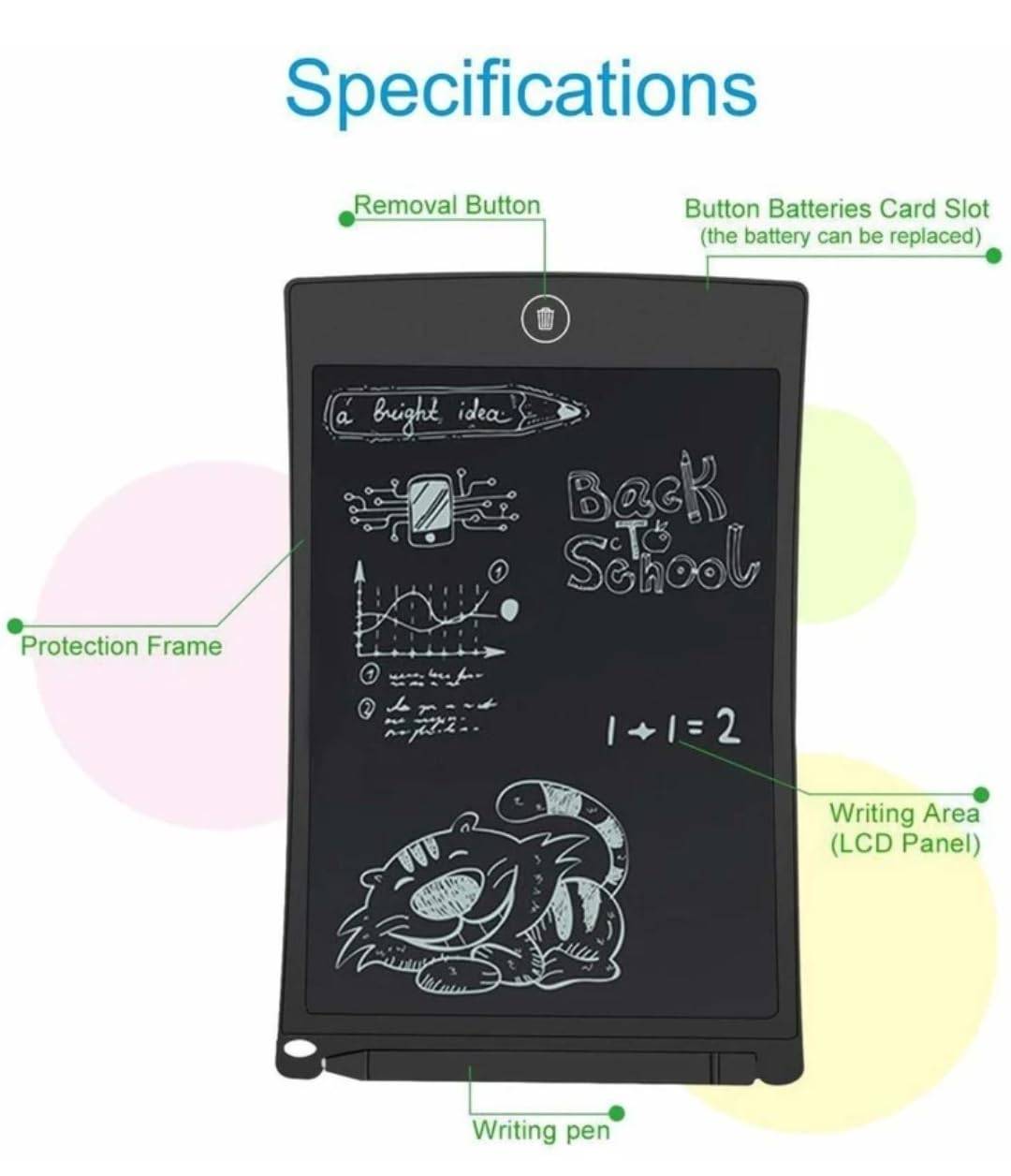 LCD Writing Tablet for Kids & Adults, Reusable Digital Drawing & Writing Pad with Stylus