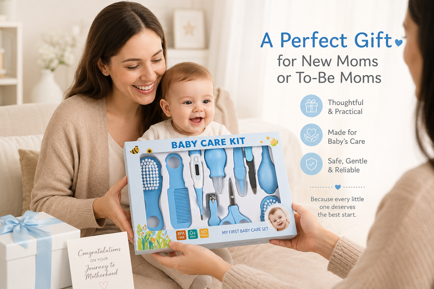 Complete Baby Care Essentials Kit | Premium 10-Piece Grooming Set for Newborns & Infants